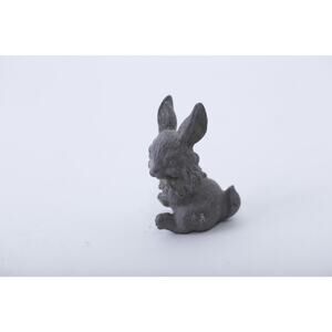 Bunny, With Butterfly, Pewter, Statue, Miniature, Game Piece, Statuette, Vintage